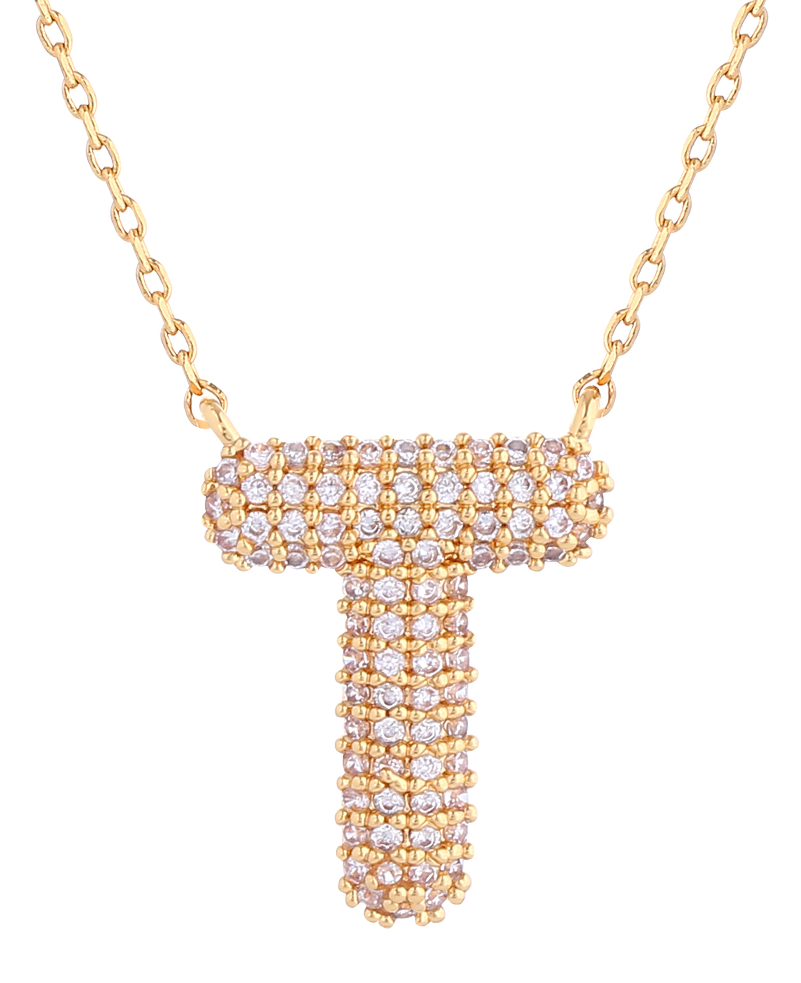 14K Gold Dipped Textured initial Necklace - Charming Charlie