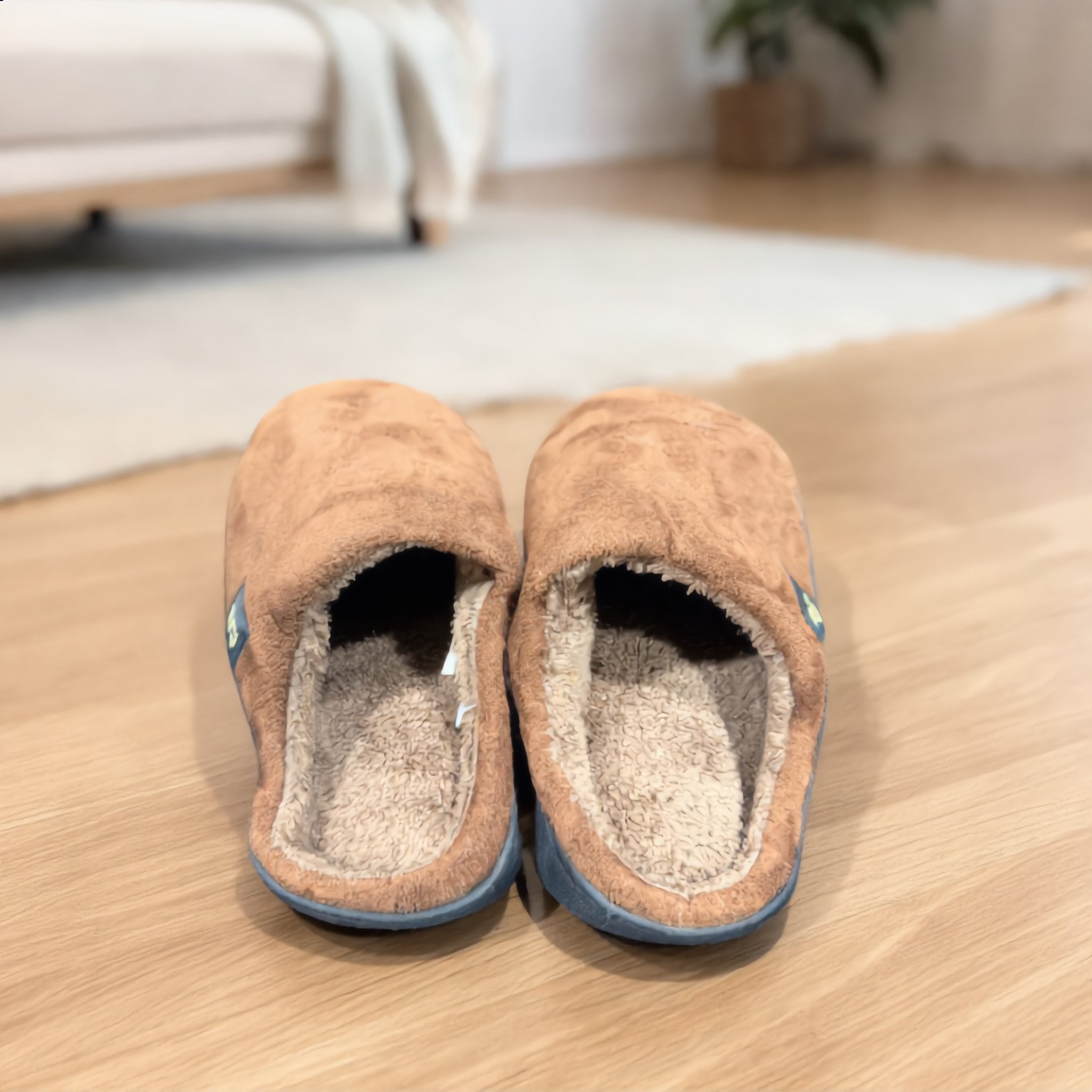 Brown Suede-Look Plush House Slippers - Charming Charlie