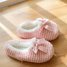 Pink Knit Bow Slippers - Charming Charlie