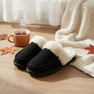 Black Microsuede Fur Slippers - Charming Charlie