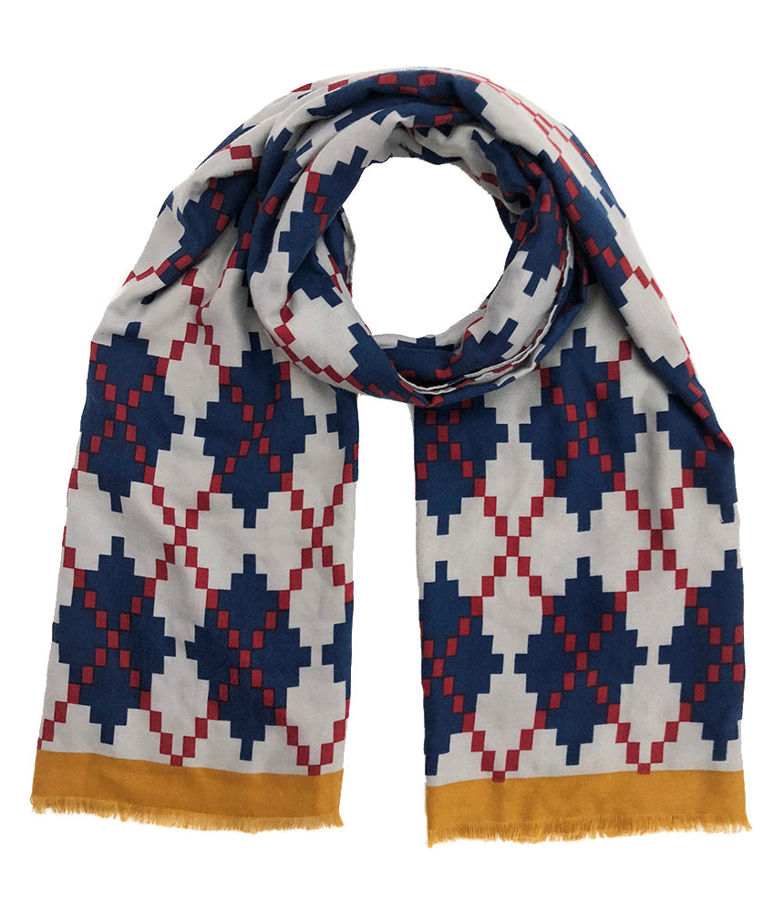 Shop for KW Fashion Big Pixel Argyle Print Scarf at doeverythinginloveny.com wholesale fashion accessories