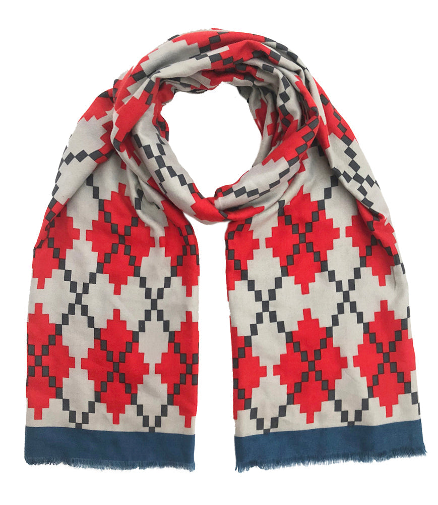 Big Pixel Argyle Print Scarf – Charming Charlie