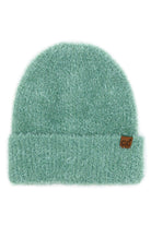 Sage_Wrap yourself in chic charm with the C.C Metallic Eyelash Cuff Solid Beanie. This beanie shimmers with metallic accents and features a playful eyelash cuff detail. Perfect for adding a touch of glamour to your everyday style, this beanie is a must-have accessory for chilly days or as a gift to your fashionable friends. Elevate your look effortlessly and stay cozy in style. 