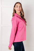 Same Ol' Situation Collared Pullover in Hot Pink - Charming Charlie