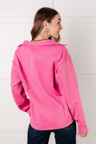 Same Ol' Situation Collared Pullover in Hot Pink - Charming Charlie