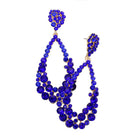 Sapphire Crystal Bubble Cluster Teardrop Evening Earrings, These gorgeous Crystal pieces will show your class in any special occasion. The elegance of these crystal evening earrings goes unmatched. Perfect jewelry to enhance your look. Awesome gift for birthday, Anniversary, Valentine‚Äôs Day or any special occasion.