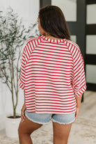 Sass in Session Relaxed Top in Cream Red - Charming Charlie