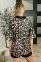 Sassy Season Split Neck Leopard Print Blouse - Charming Charlie