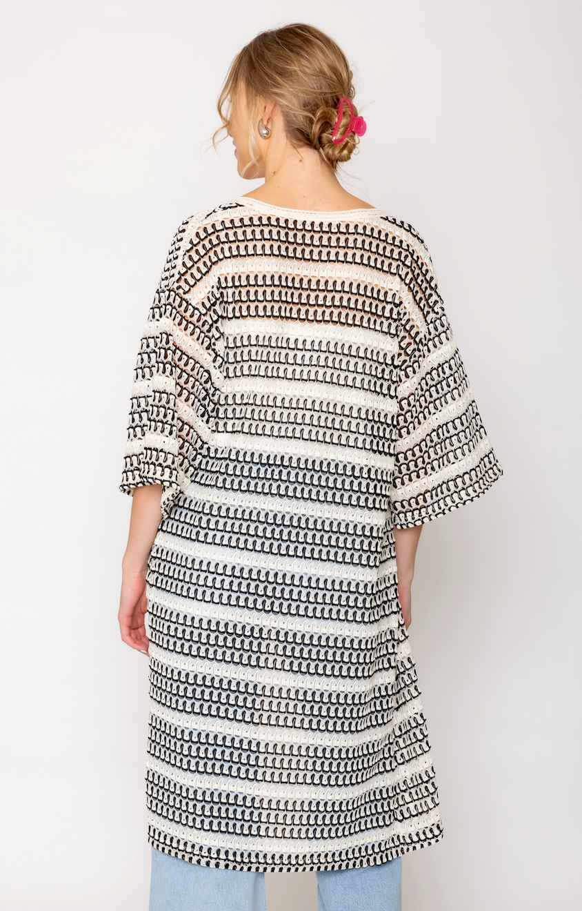 Stripe Crochet Cardigan - Charming Charlie