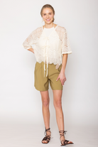 Lace Tie Front Short Cardigan - Charming Charlie