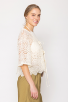 Lace Tie Front Short Cardigan - Charming Charlie