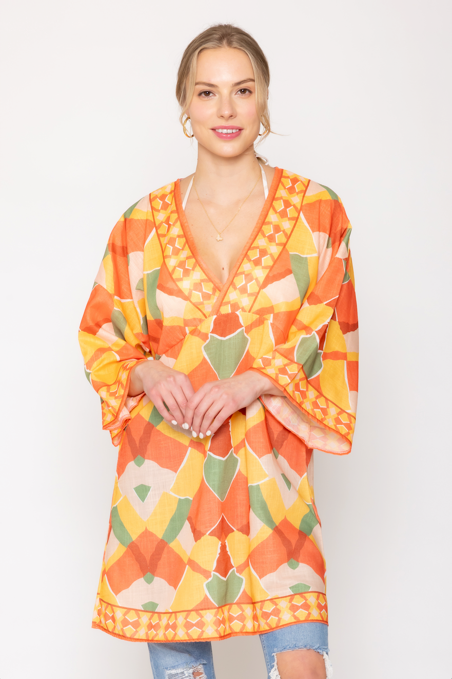Geometric Print Poncho - Charming Charlie