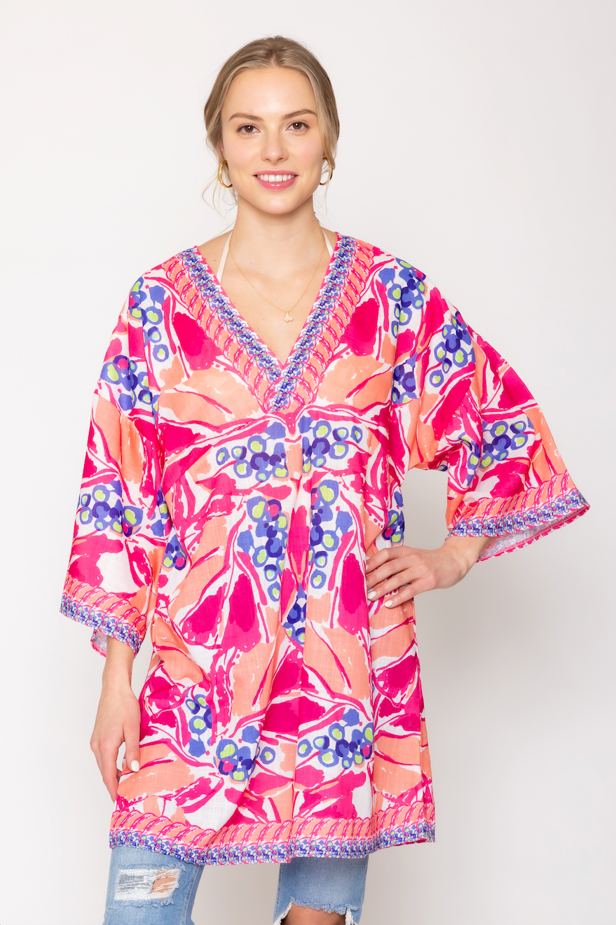 Tropical Print Poncho - Charming Charlie