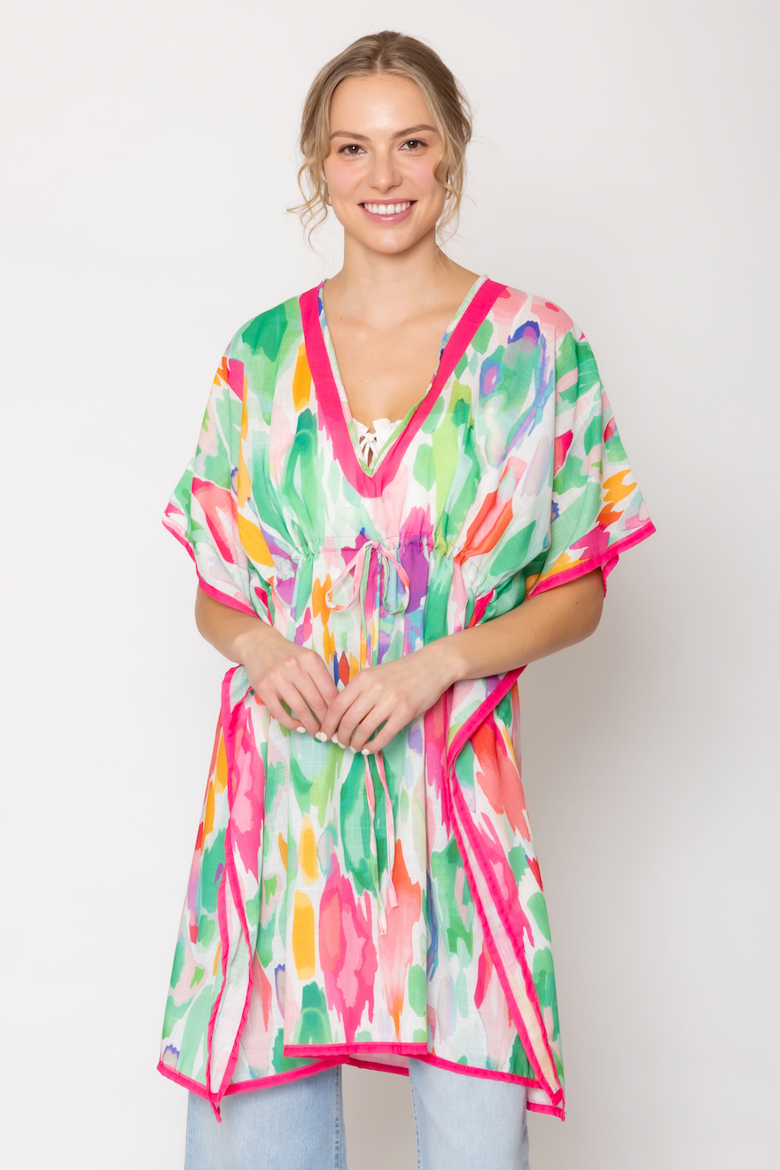 Watercolor Print Poncho - Charming Charlie