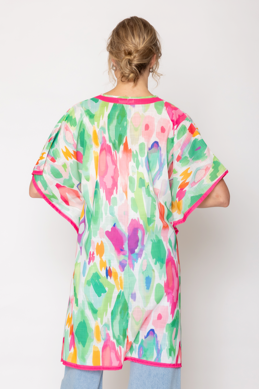 Watercolor Print Poncho - Charming Charlie