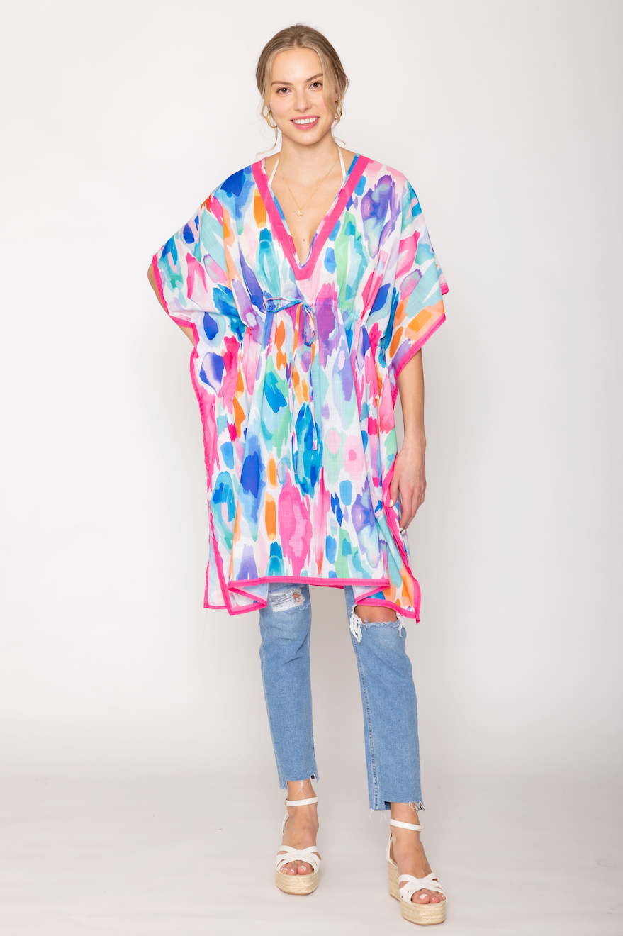Watercolor Print Poncho - Charming Charlie