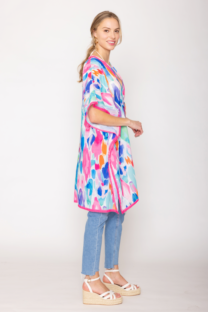 Watercolor Print Poncho - Charming Charlie