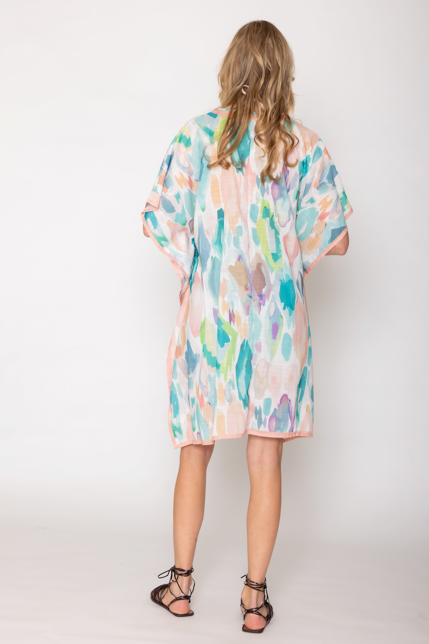 Watercolor Print Poncho - Charming Charlie