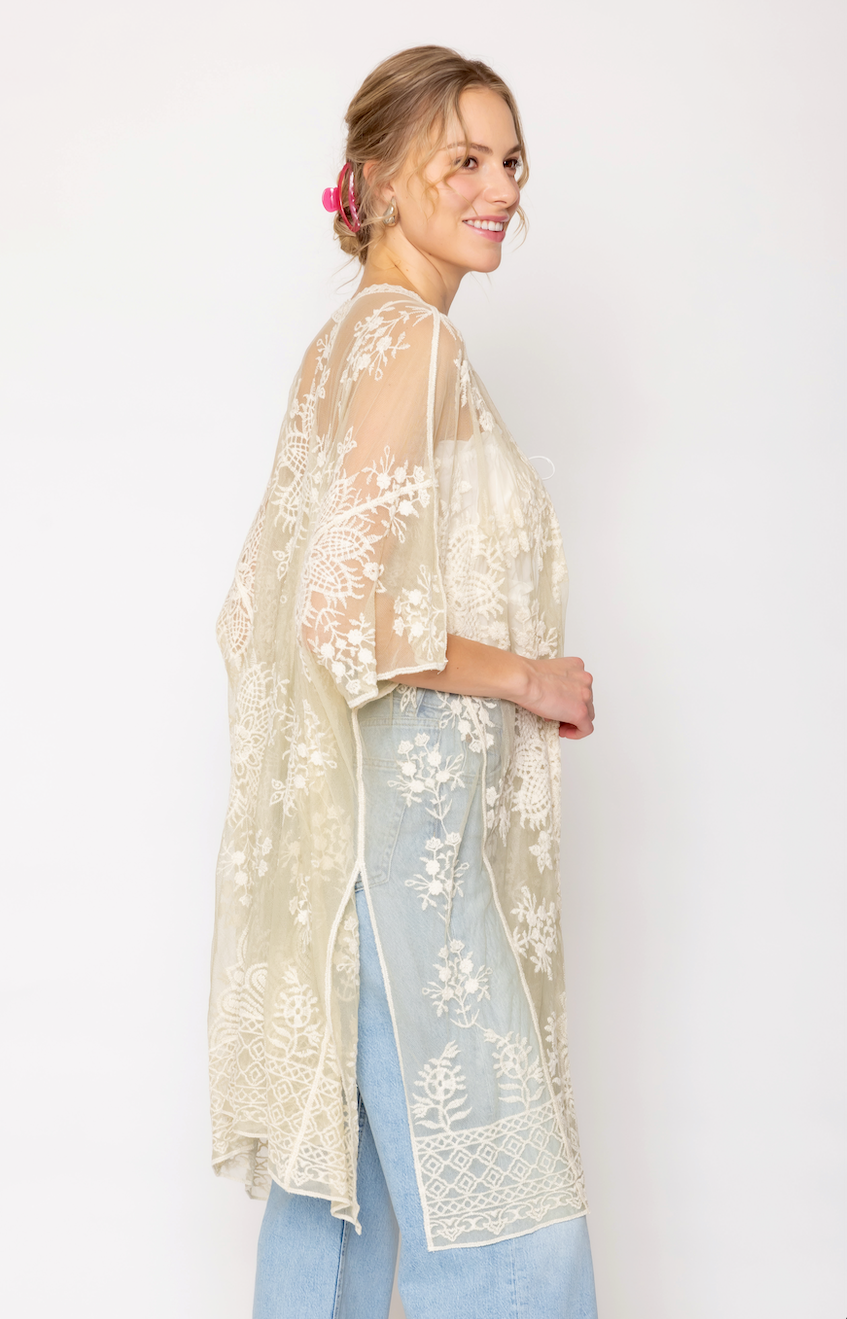 Flower Lace Kimono - Charming Charlie