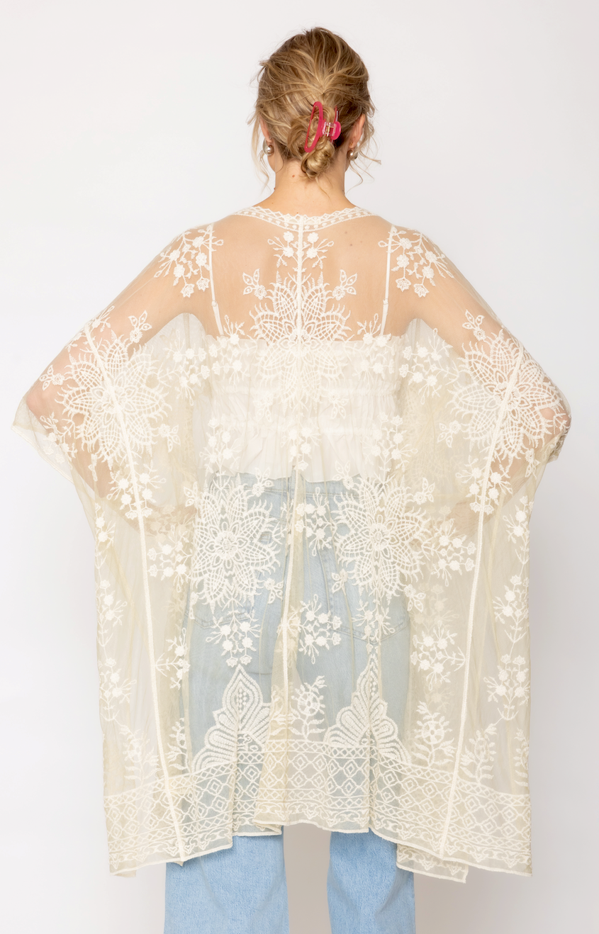 Flower Lace Kimono - Charming Charlie