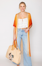 Two Tone Lurex Kimono - Charming Charlie