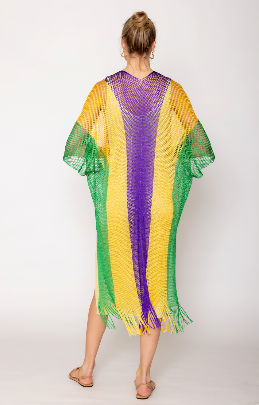 Two Tone Lurex Kimono - Charming Charlie