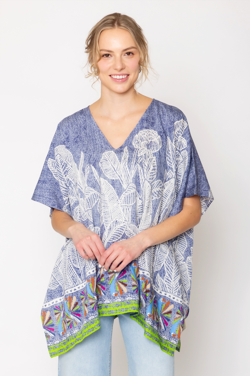 Leaf Print Poncho - Charming Charlie