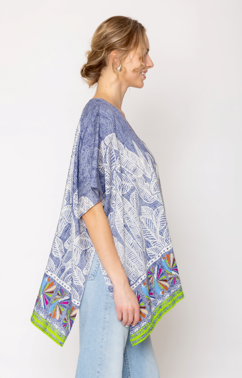 Leaf Print Poncho - Charming Charlie
