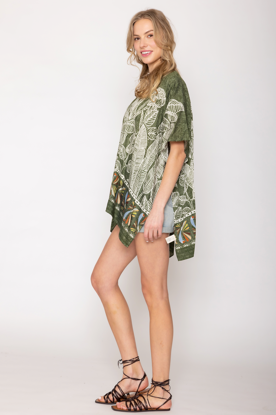 Leaf Print Poncho - Charming Charlie