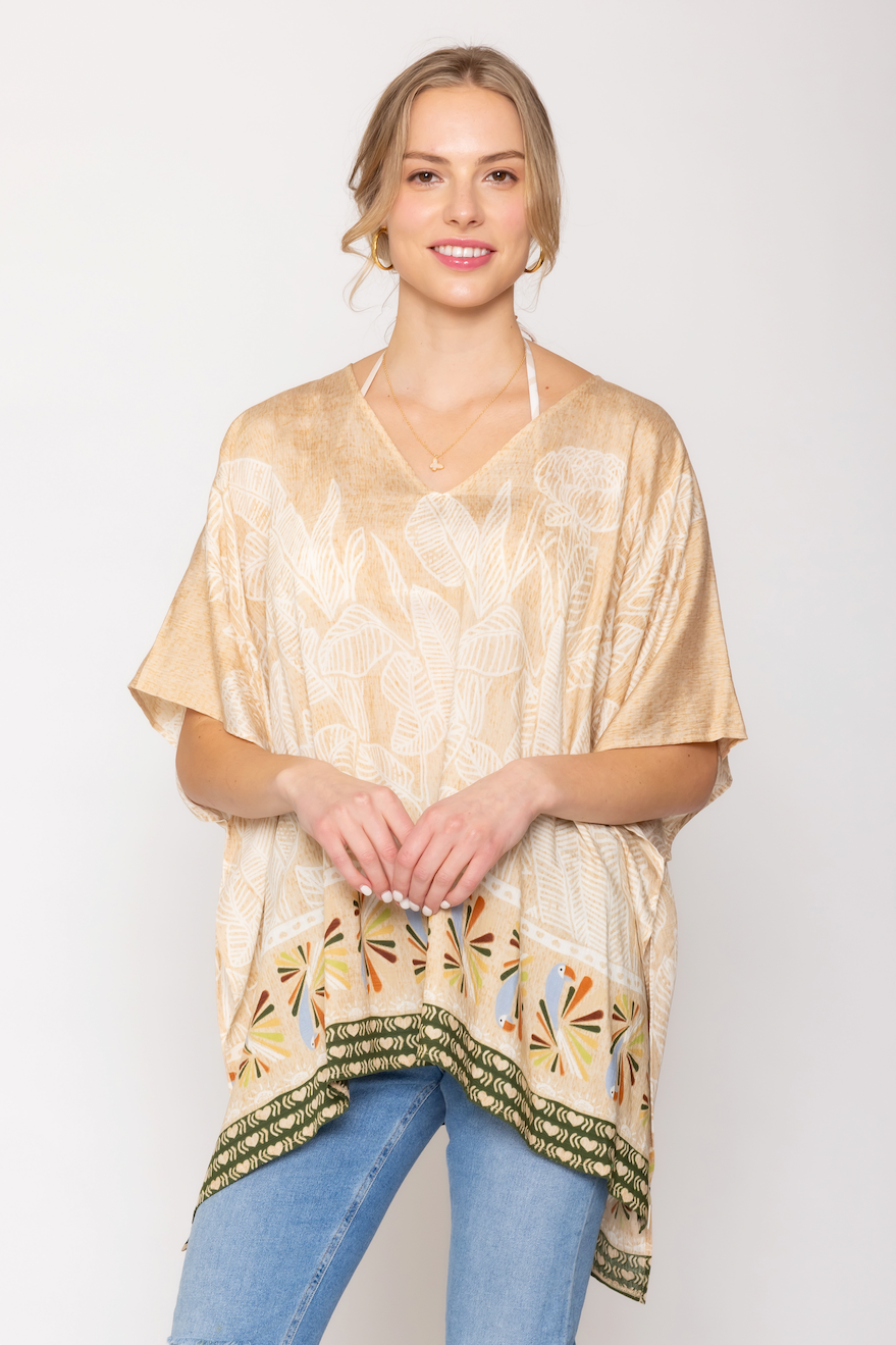 Leaf Print Poncho - Charming Charlie