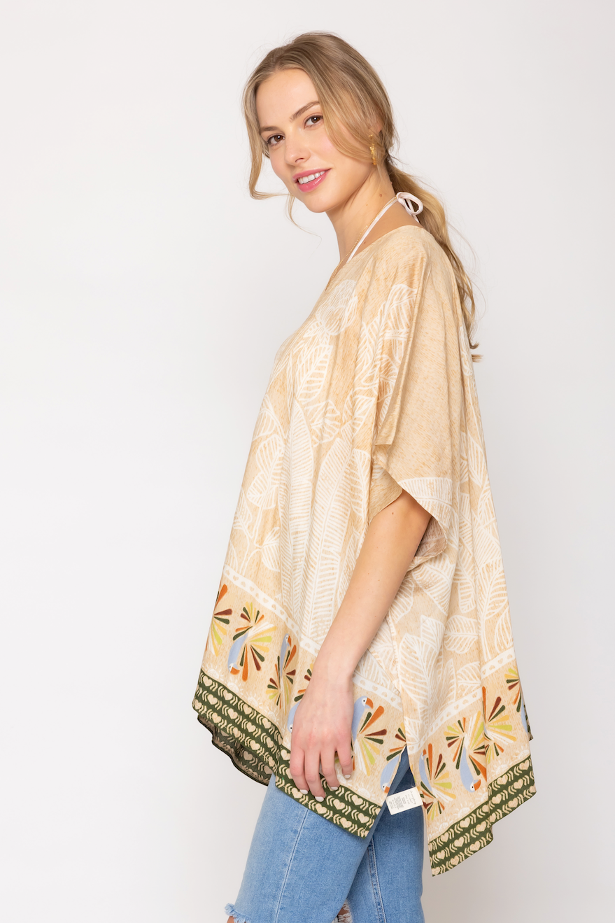 Leaf Print Poncho - Charming Charlie