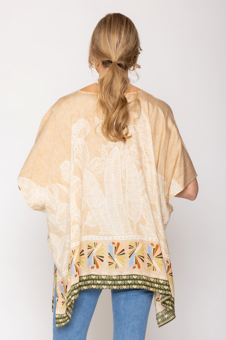 Leaf Print Poncho - Charming Charlie