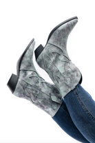 Jersey Metallic Boot in Blue - Charming Charlie