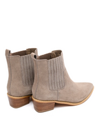Leonor Suede Ankle Boot in Taupe - Charming Charlie