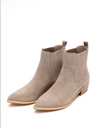 Leonor Suede Ankle Boot in Taupe - Charming Charlie