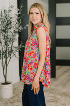 Sea Spray Collared Sleeveless Top in Island Bloom - Charming Charlie