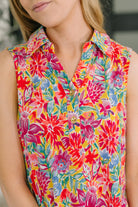 Sea Spray Collared Sleeveless Top in Island Bloom - Charming Charlie