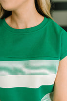 See Me in Action Crew Neck Cap Sleeve Top - Charming Charlie