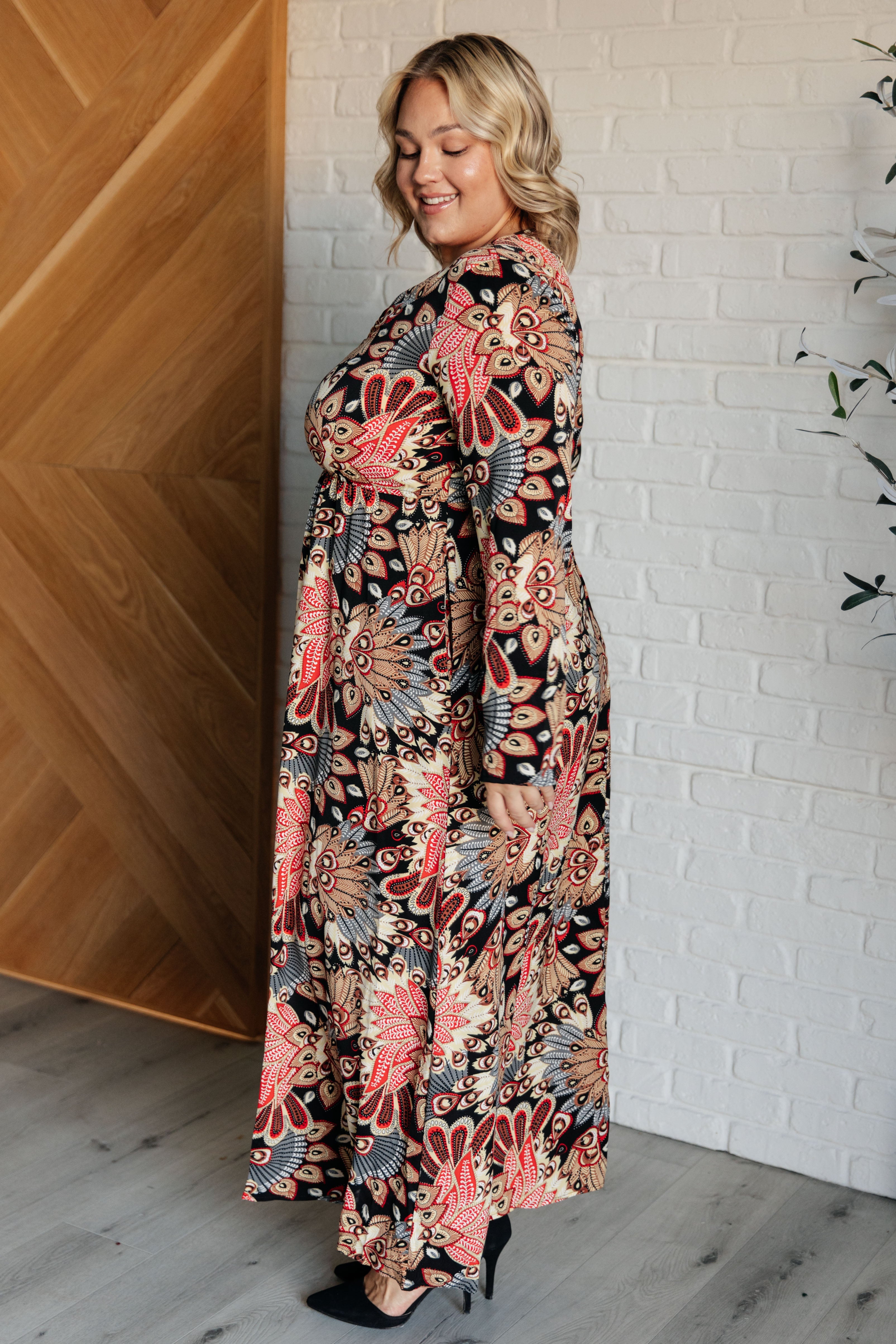 Send it Over Faux Wrap Maxi Dress - Charming Charlie