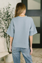 Sense of Clarity Boxy Top in Blue Grey - Charming Charlie