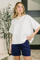 Sense of Clarity Boxy Top in Off White - Charming Charlie