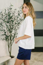 Sense of Clarity Boxy Top in Off White - Charming Charlie