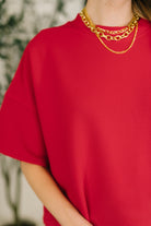 Sense of Clarity Boxy Top in Ruby - Charming Charlie