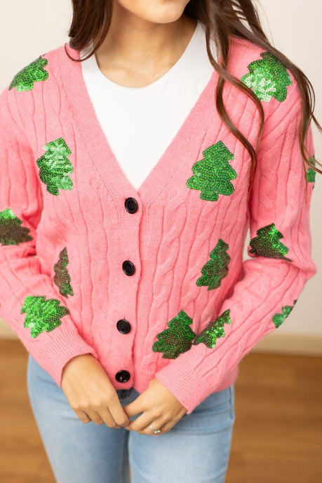 Sequin Trees Cardigan - Charming Charlie