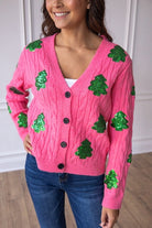 Sequin Trees Cardigan - Charming Charlie