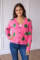 Sequin Trees Cardigan - Charming Charlie