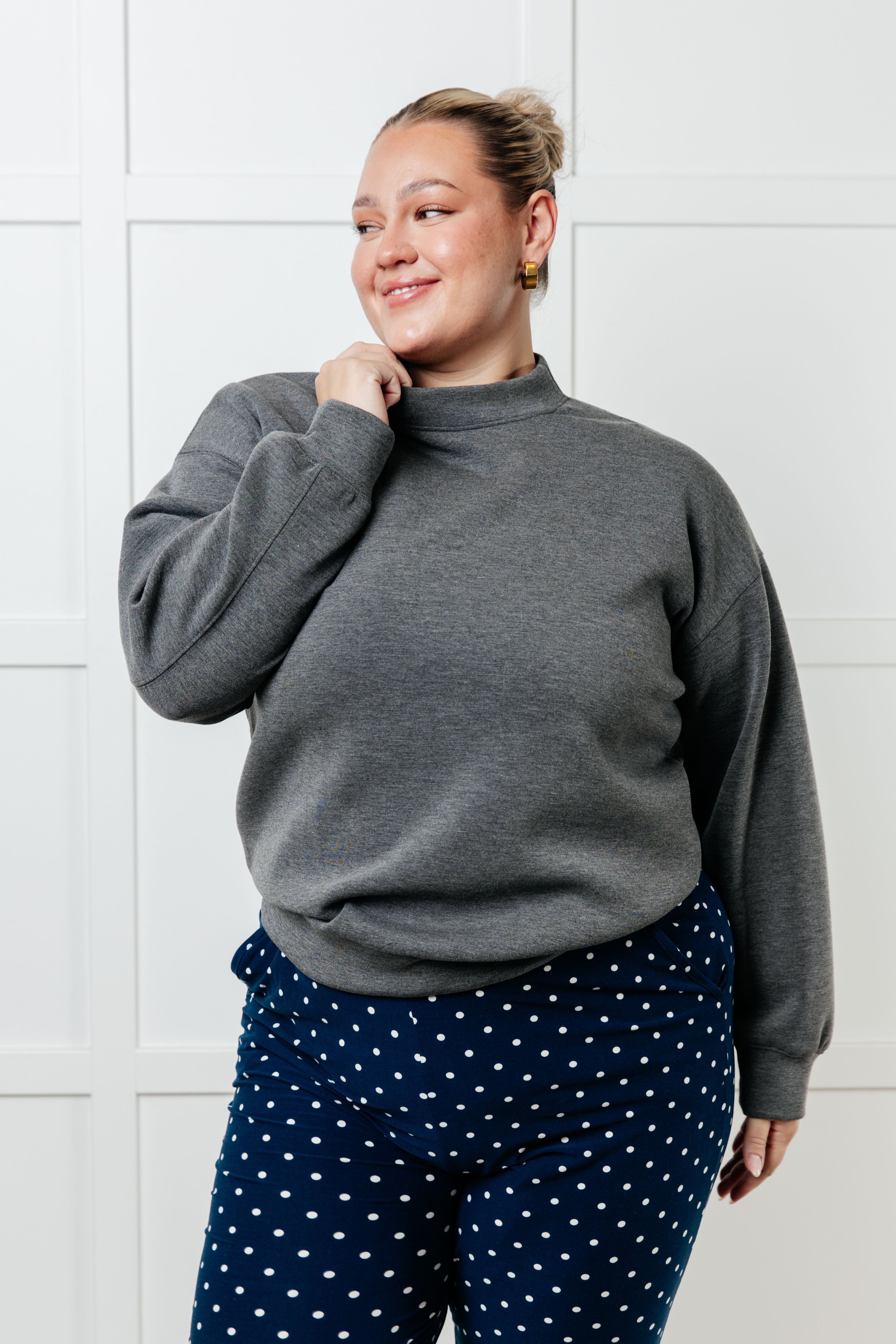 Settle In Mock Neck Sweatshirt - Charming Charlie
