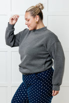 Settle In Mock Neck Sweatshirt - Charming Charlie