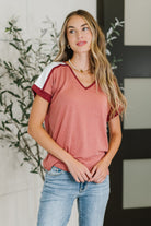 Sew Into You V-Neck Top in Light Rust - Charming Charlie