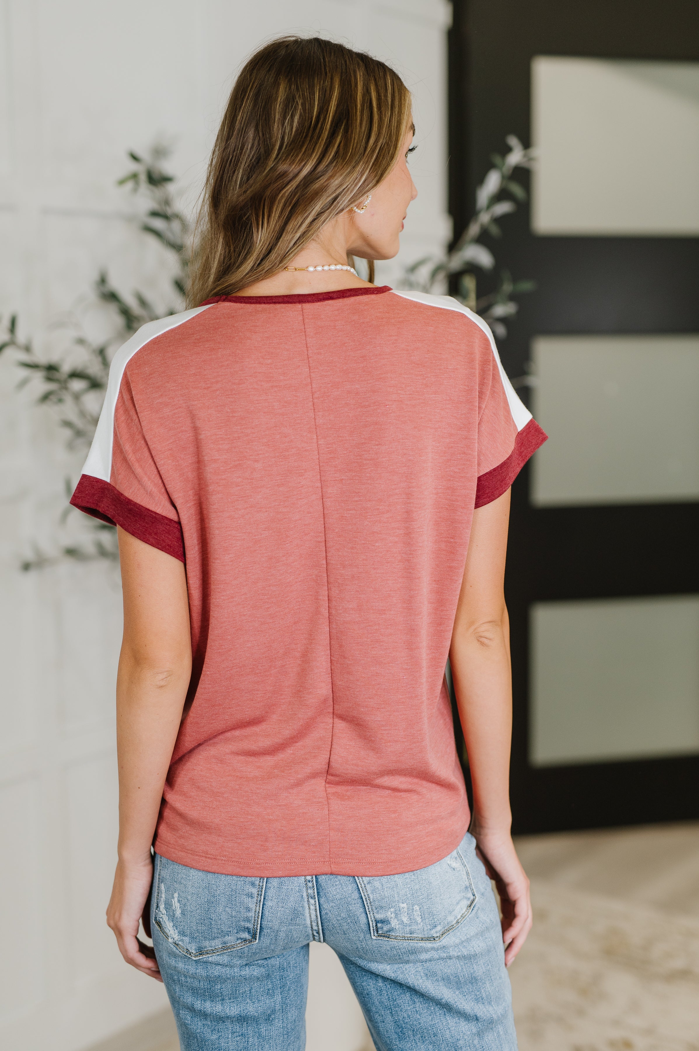 Sew Into You V-Neck Top in Light Rust - Charming Charlie